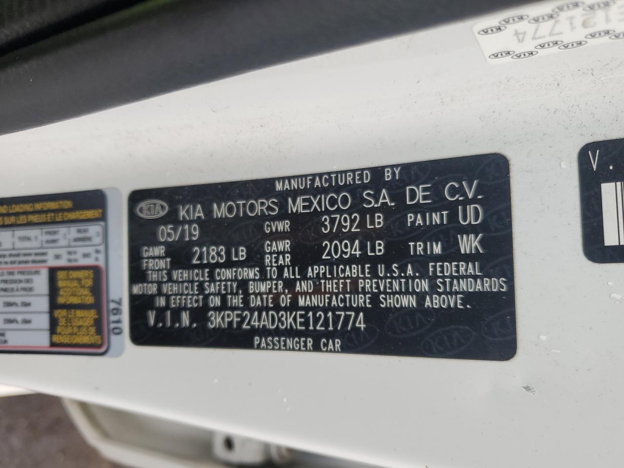 2019 KIA FORTE FE photo 12
