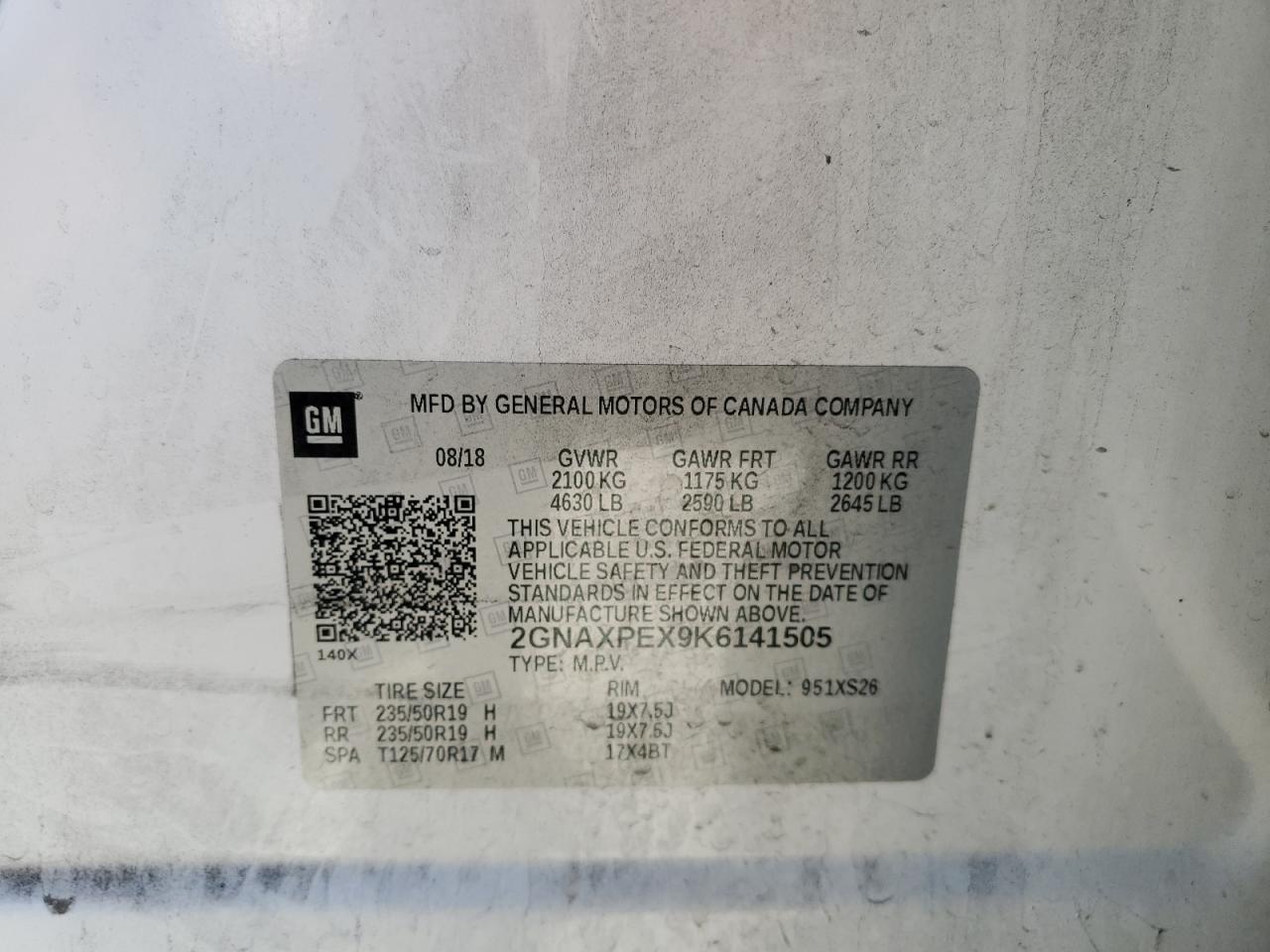 2019 CHEVROLET EQUINOX photo 13