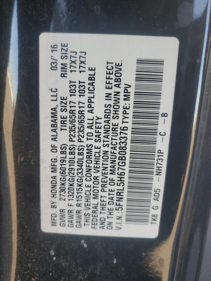 2016 HONDA ODYSSEY EXL photo 37