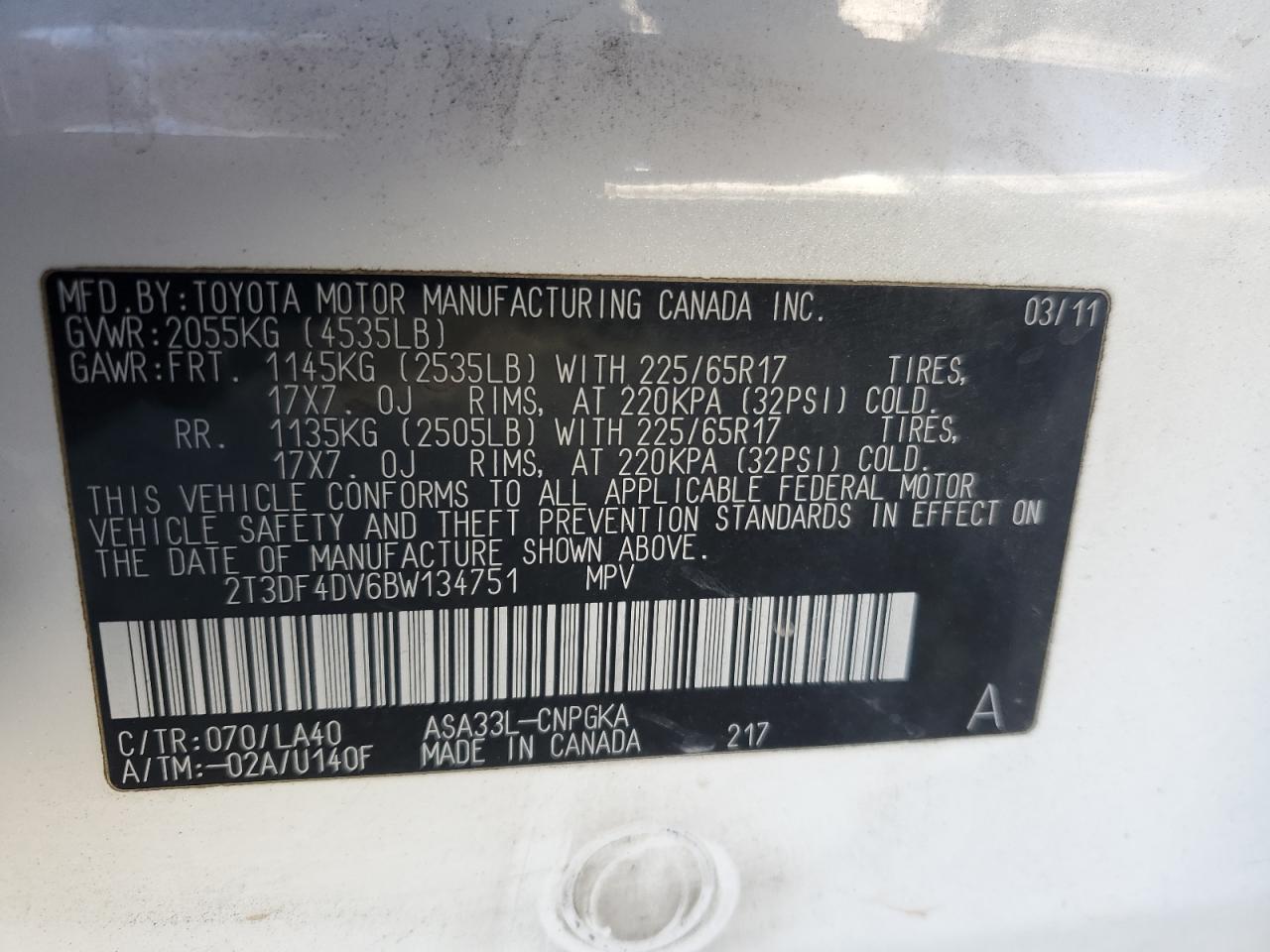 2011 TOYOTA RAV4 LIMITED photo 13