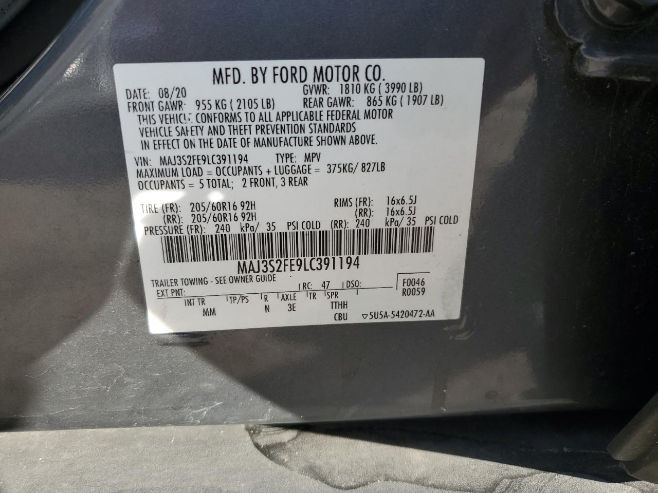 2020 FORD ECOSPORT S photo 25