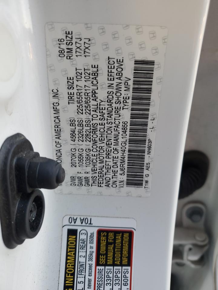 2016 HONDA CR-V SE photo 34