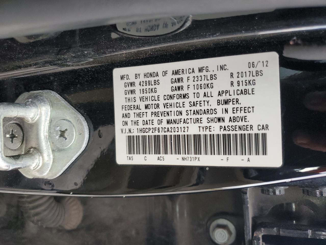 2012 HONDA ACCORD SE photo 33