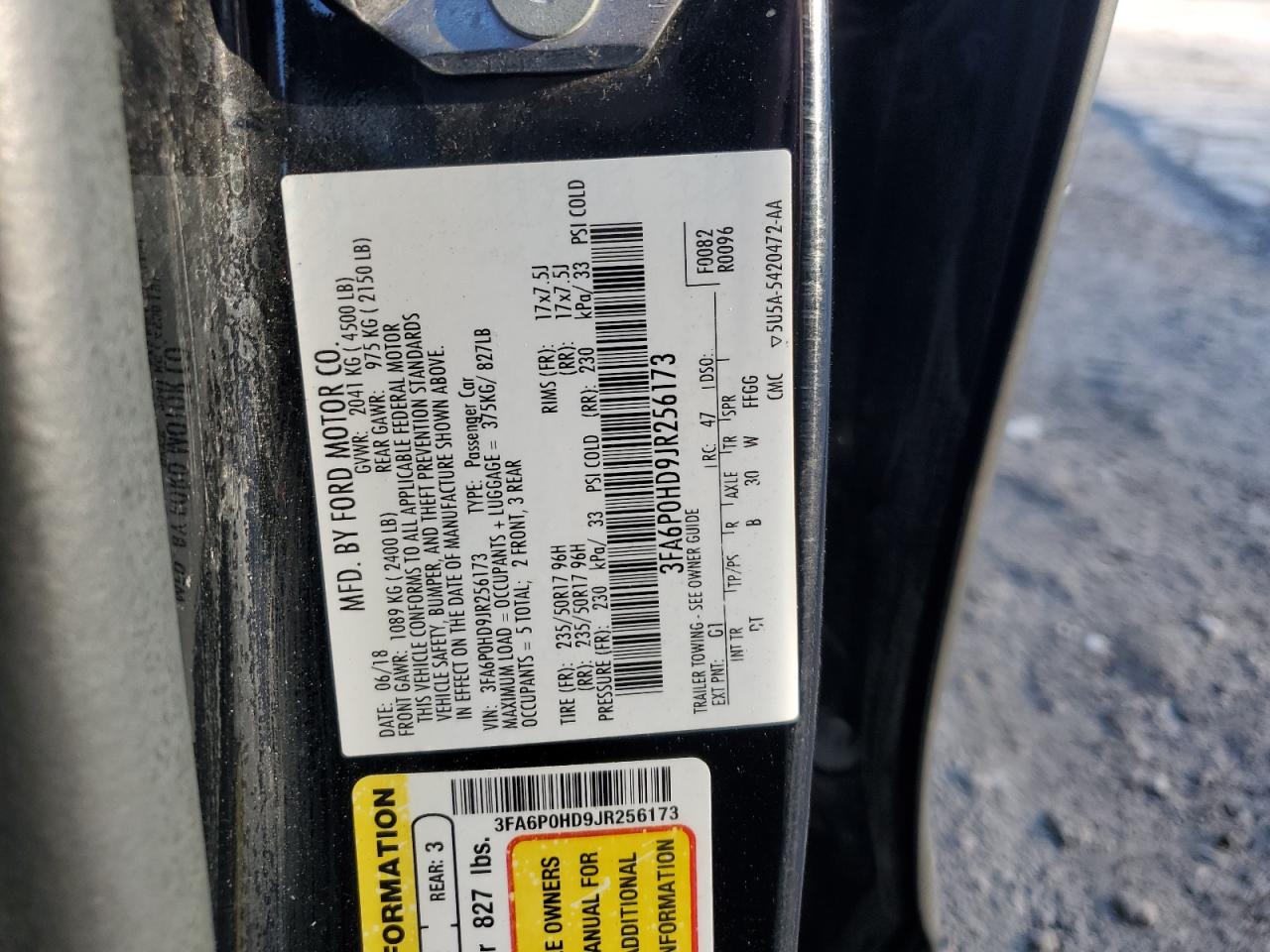 2018 FORD FUSION SE photo 34
