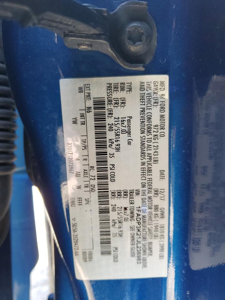 2018 FORD FOCUS SE photo 12