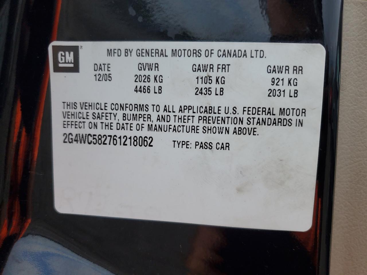 2006 BUICK LACROSSE CX photo 23