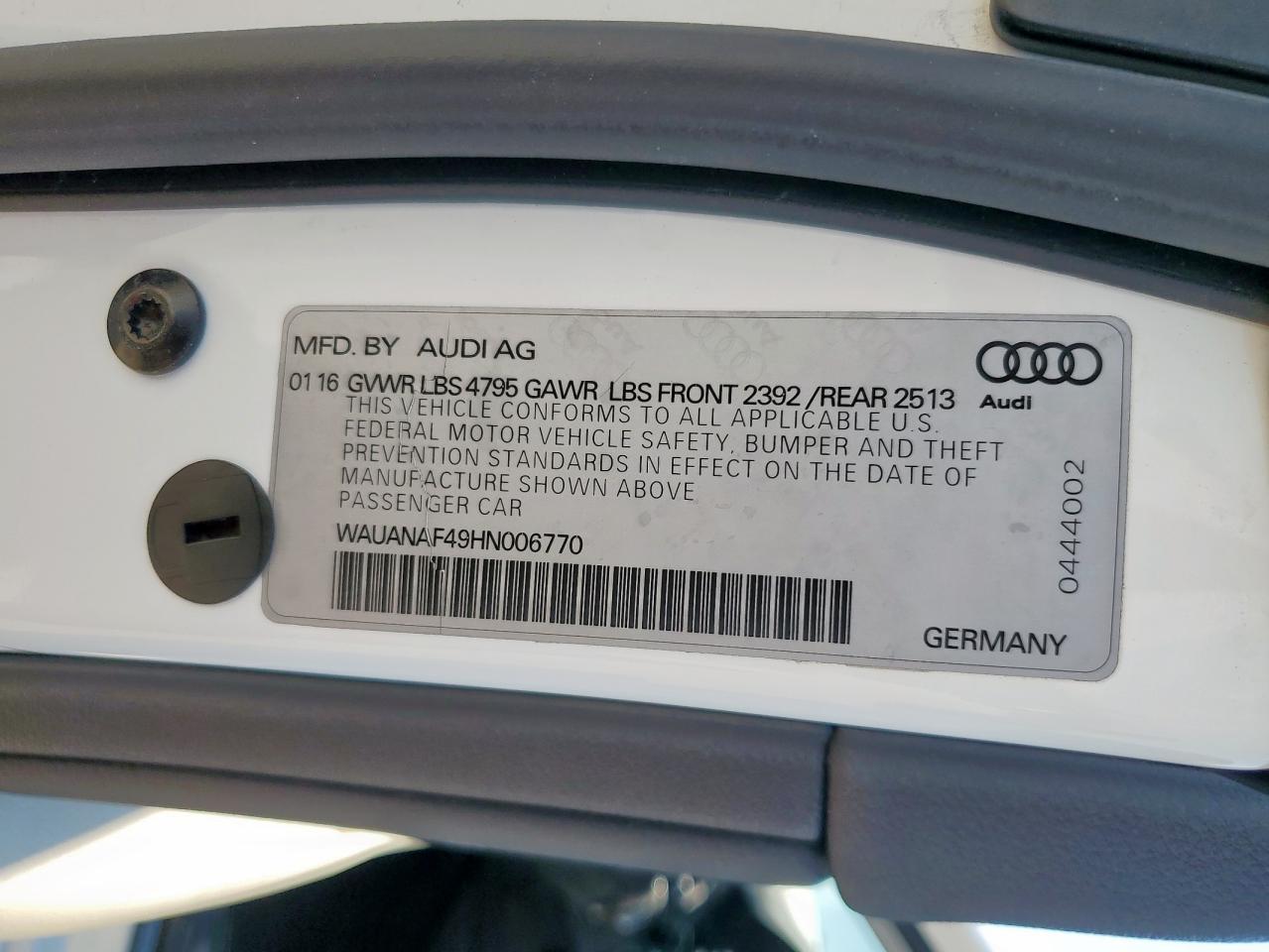 2017 AUDI A4 PREMIUM photo 34