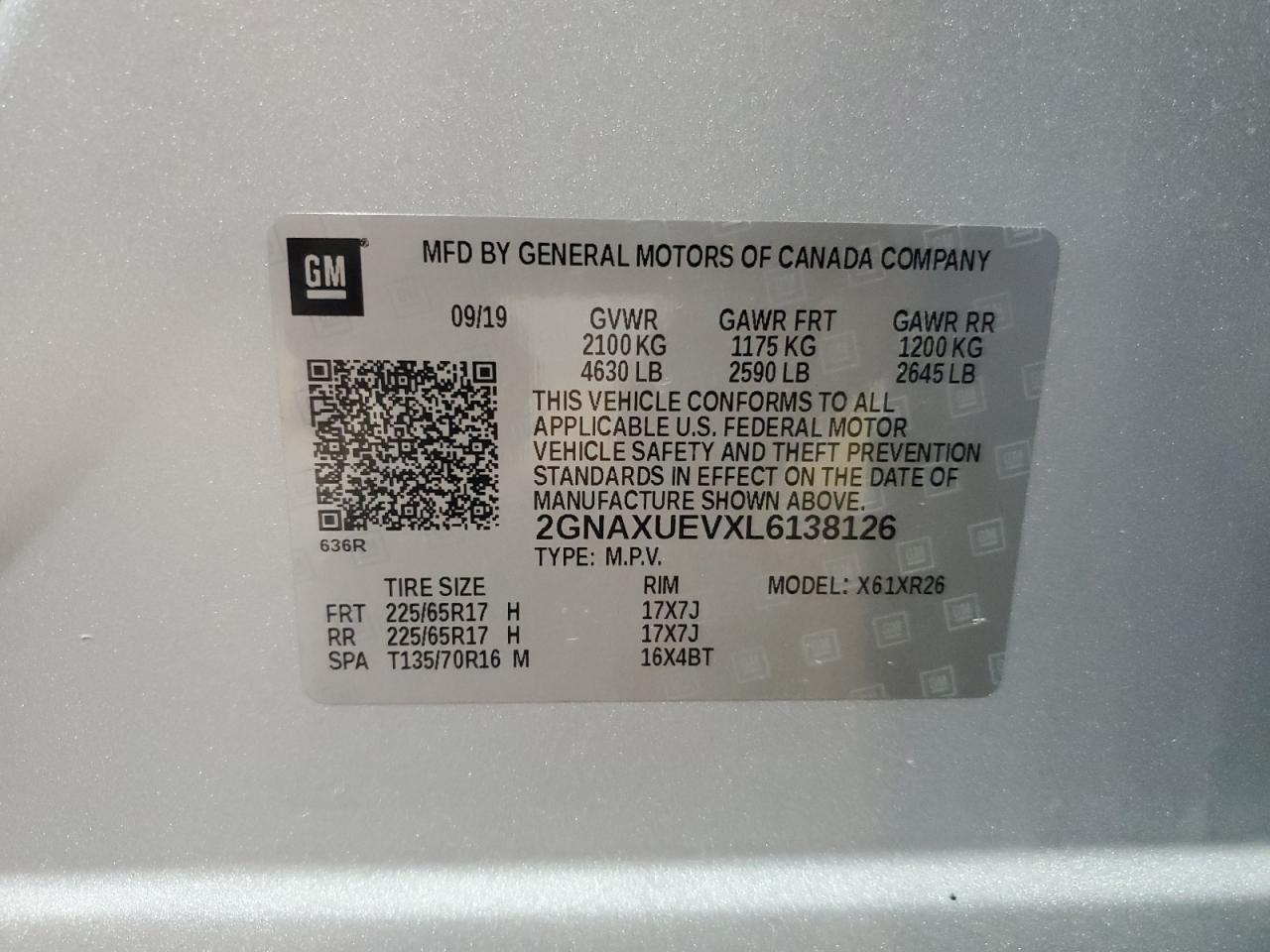 2020 CHEVROLET EQUINOX LT photo 37
