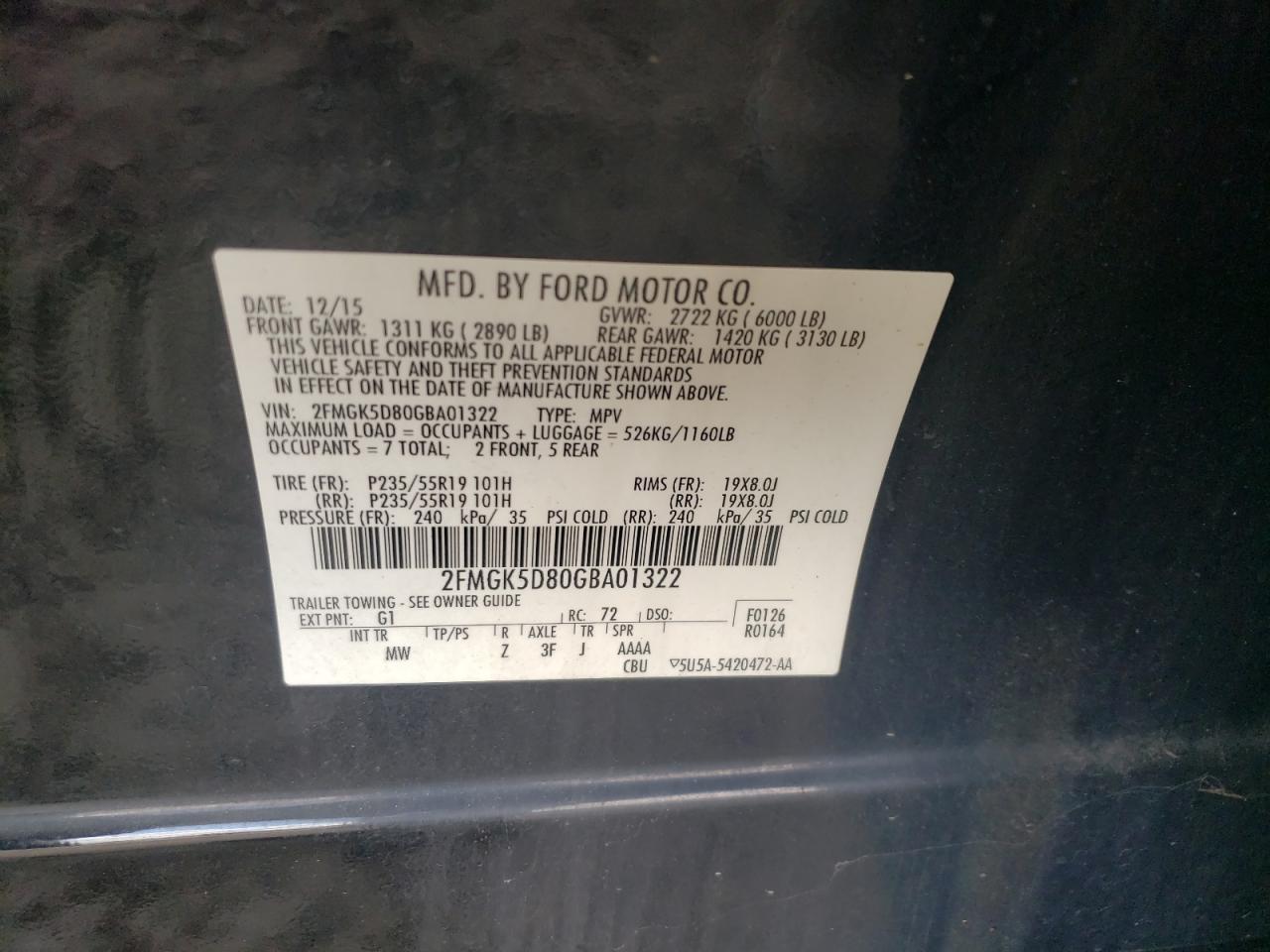 2016 FORD FLEX LIMITED photo 13