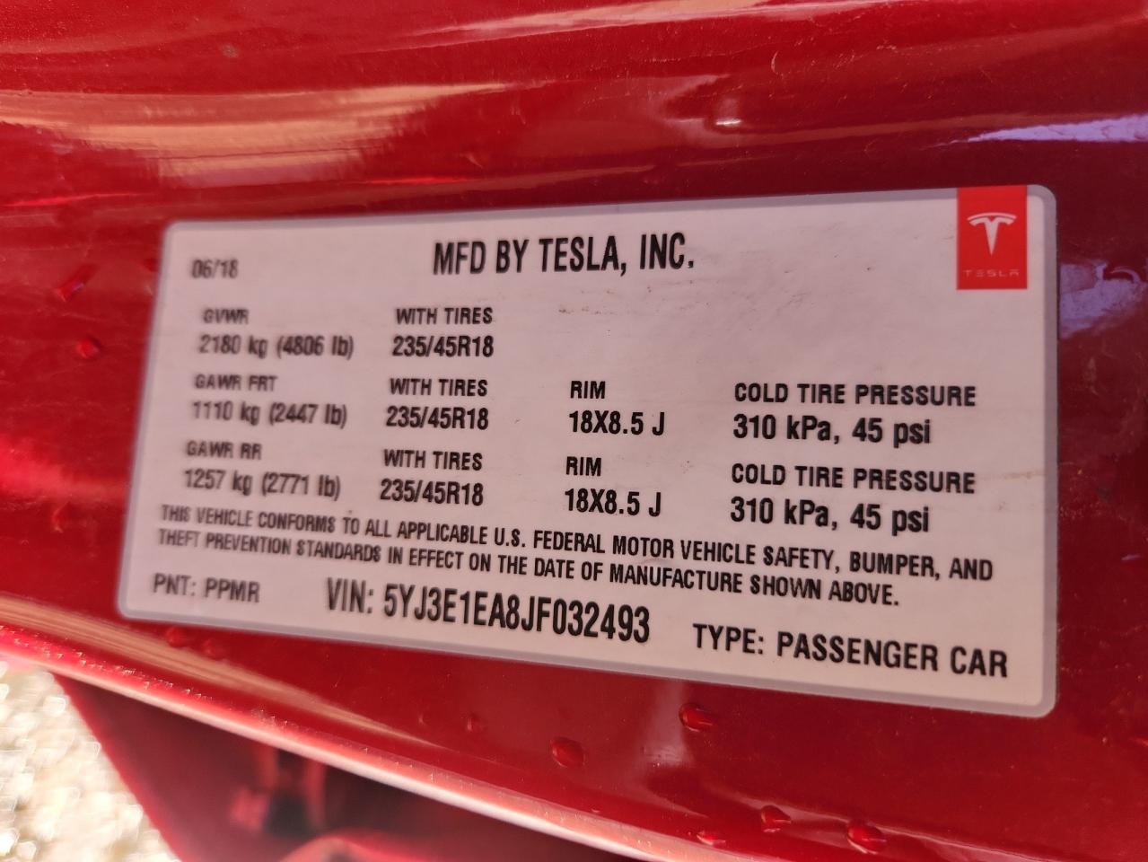 2018 TESLA MODEL 3 photo 12