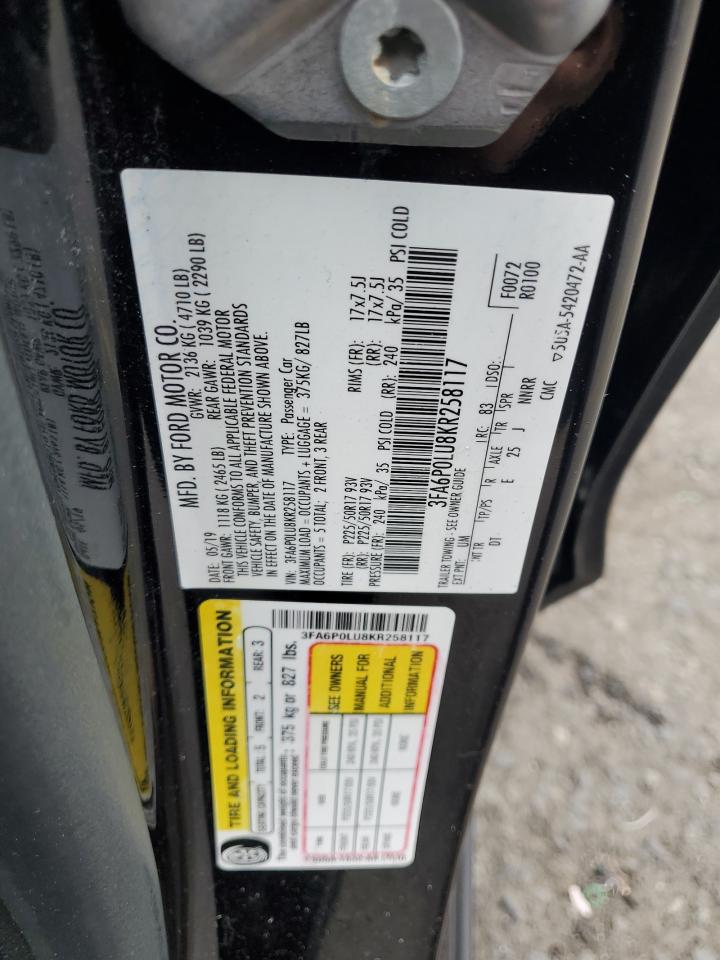2019 FORD FUSION SE photo 12