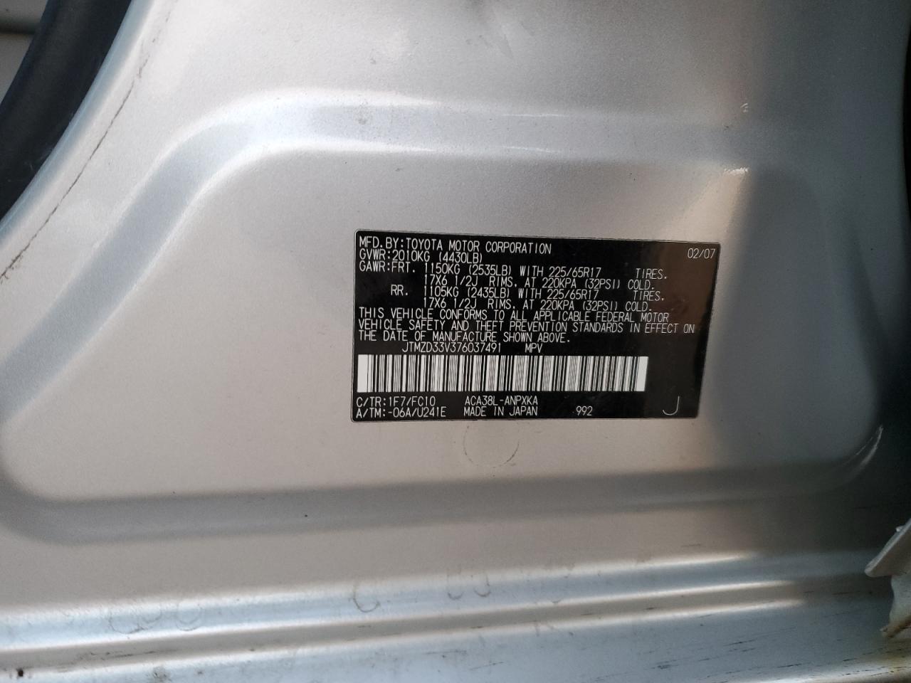 2007 TOYOTA RAV4 photo 25