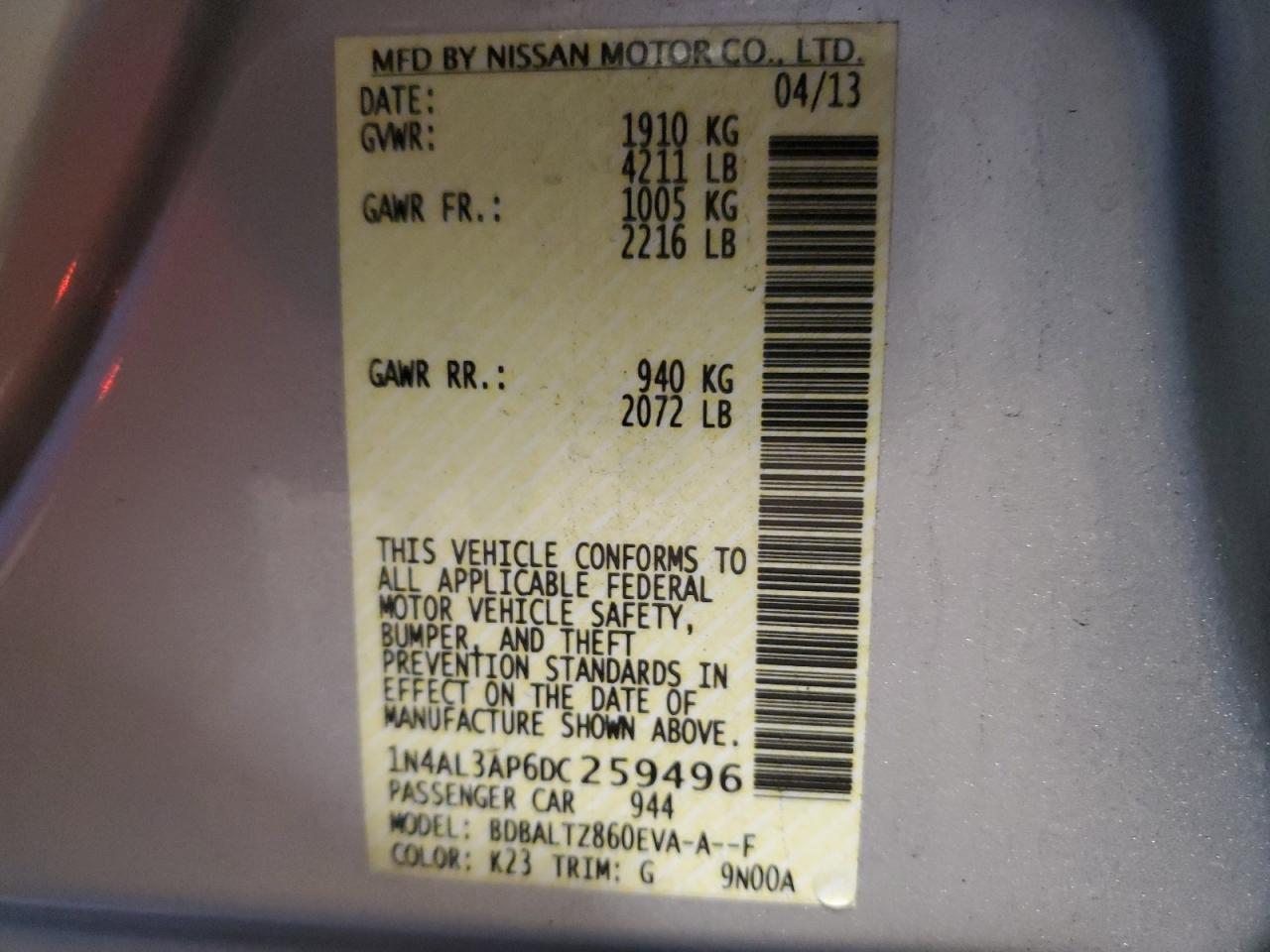 2013 NISSAN ALTIMA 2.5 photo 23