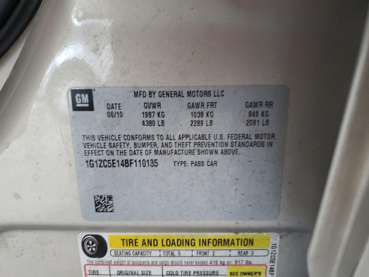 2011 CHEVROLET MALIBU 1LT photo 23