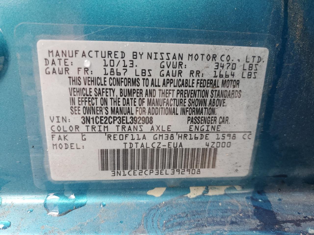 2014 NISSAN VERSA NOTE S photo 34