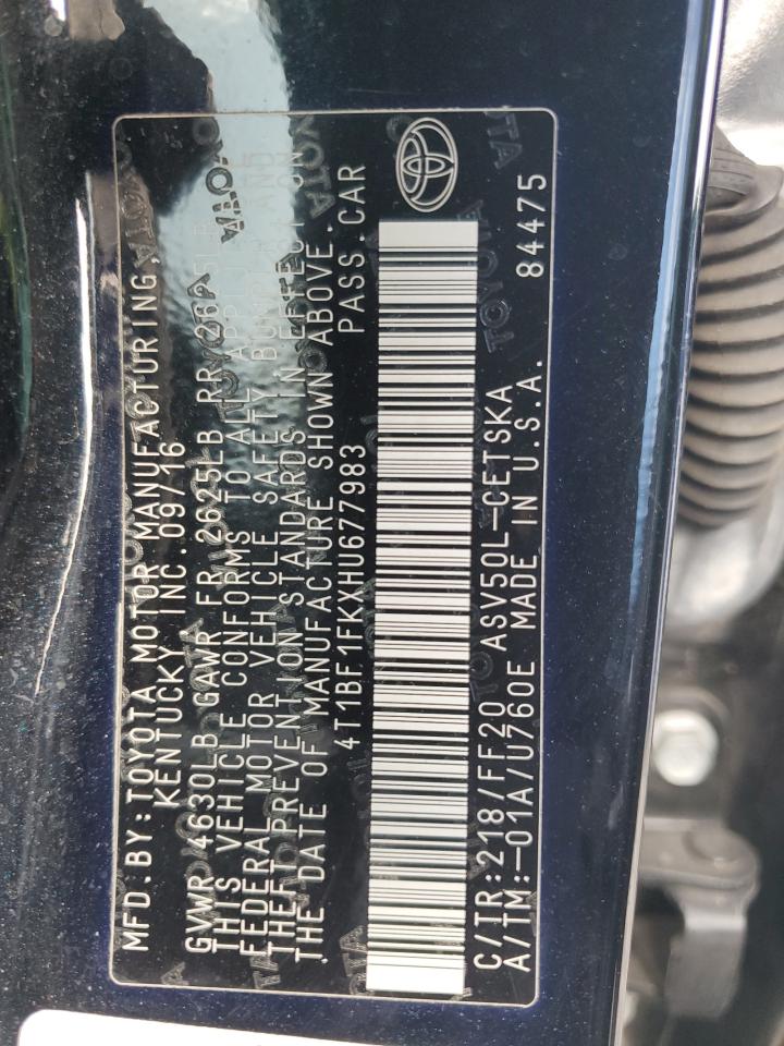 2017 TOYOTA CAMRY LE photo 12