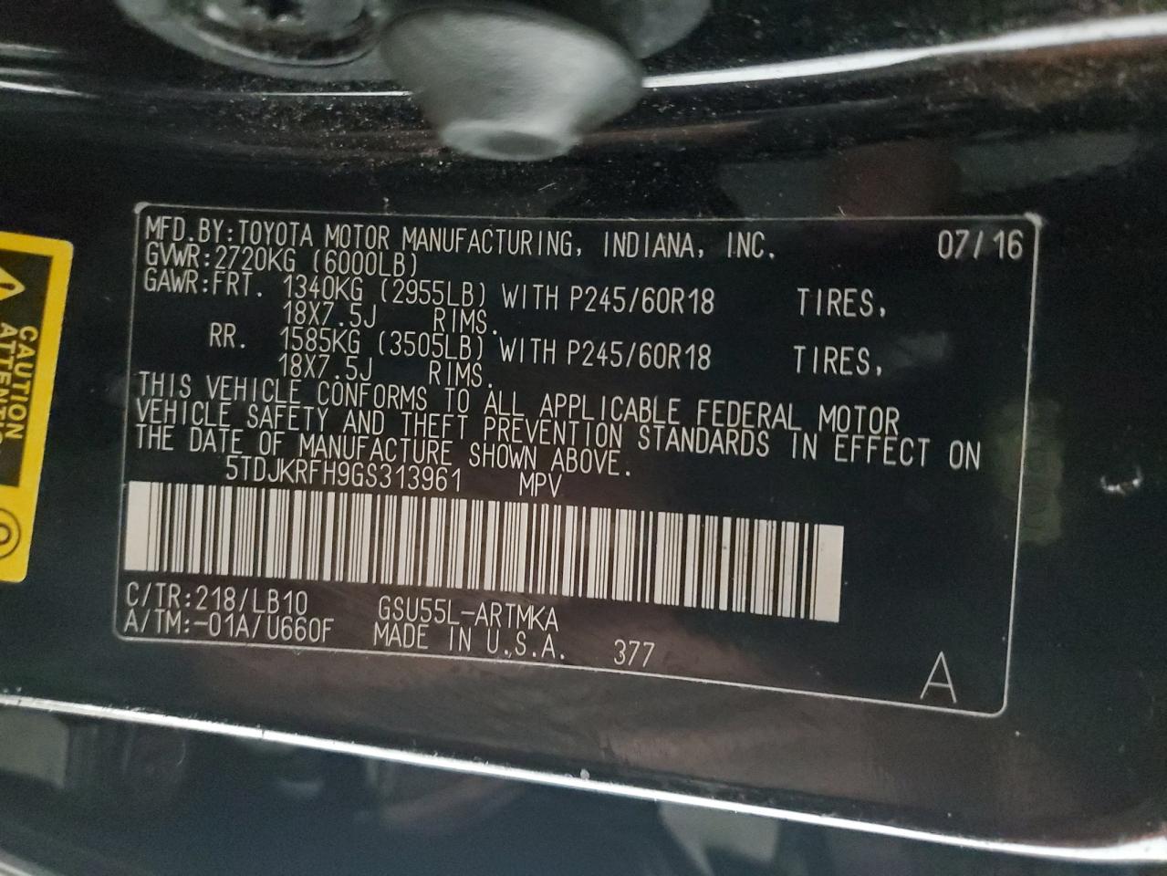 2016 TOYOTA HIGHLANDER XLE photo 27