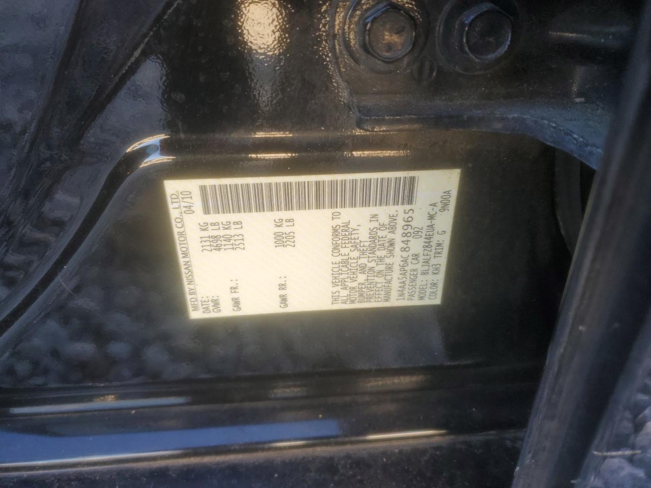 2010 NISSAN MAXIMA S photo 23