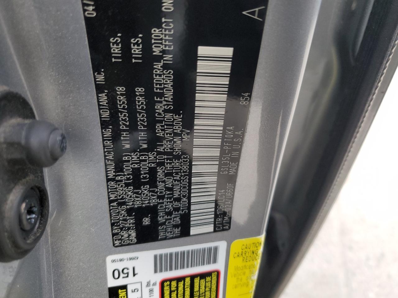 2016 TOYOTA SIENNA XLE photo 13