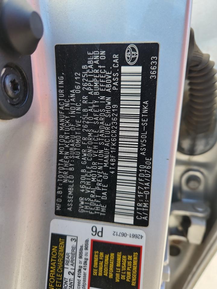 2012 TOYOTA CAMRY LE photo 25