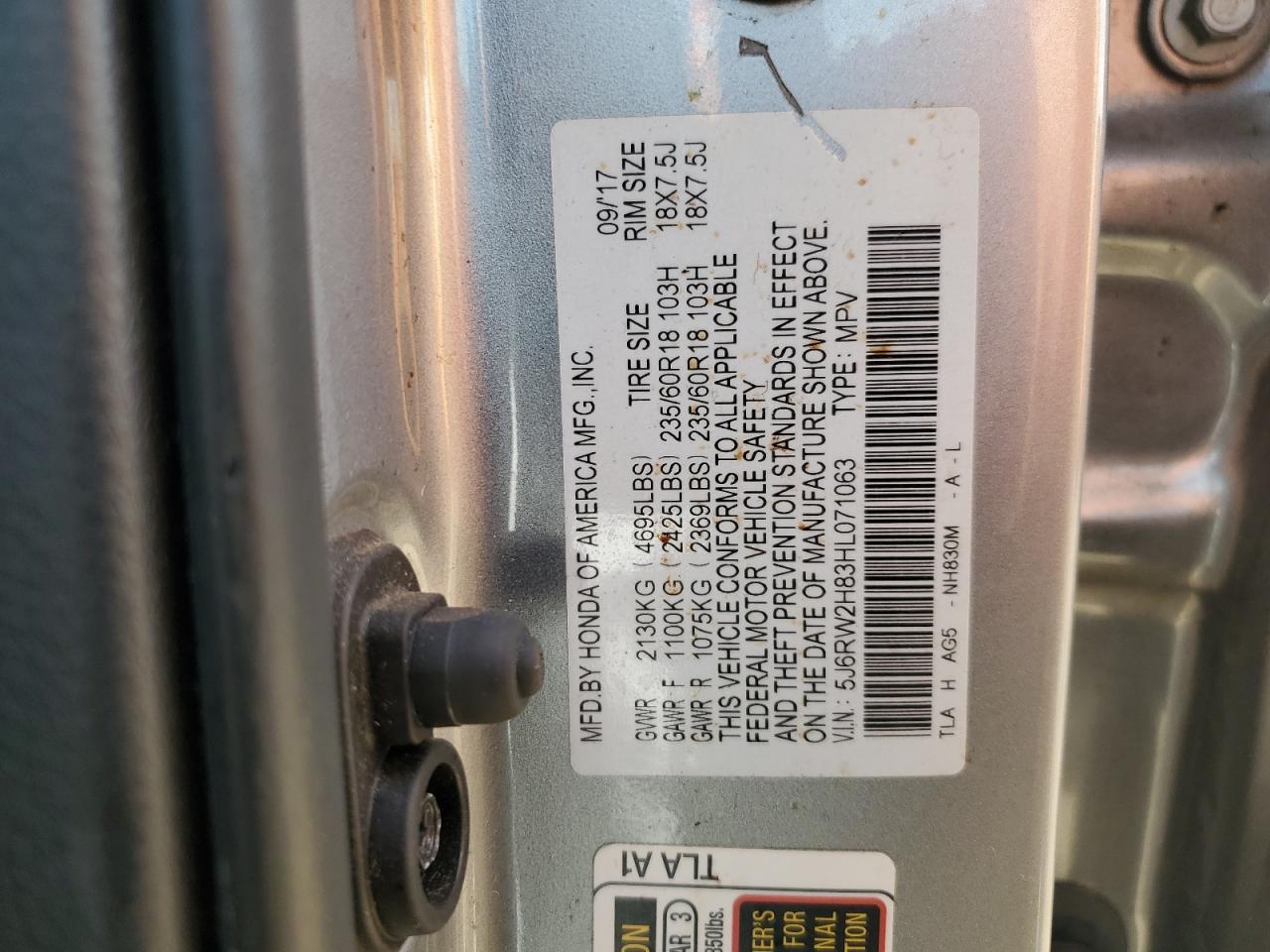 2017 HONDA CR-V EXL photo 25