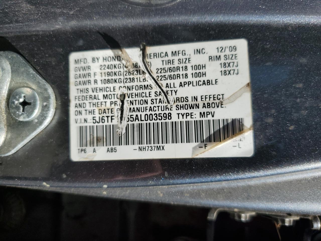2010 HONDA ACCORD CROSSTOUR EXL photo 23