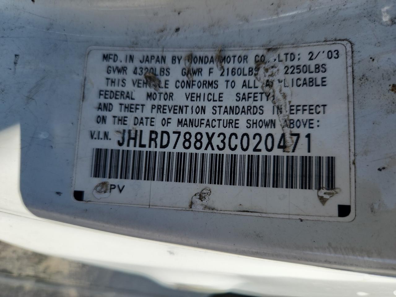 2003 HONDA CR-V EX photo 34