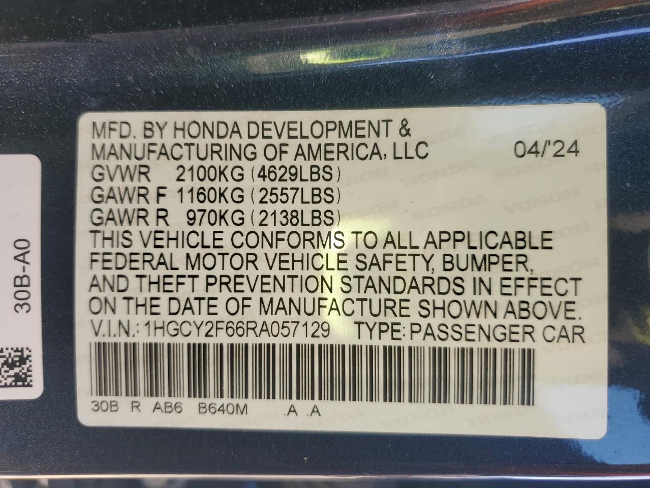 2024 HONDA ACCORD HYBRID EXL photo 23