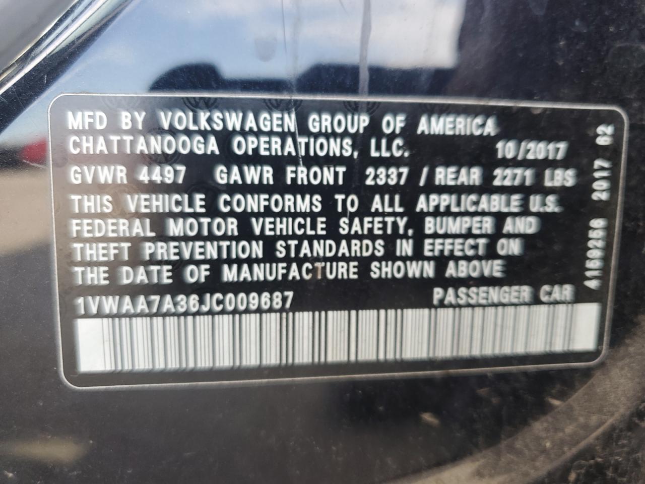 2018 VOLKSWAGEN PASSAT S photo 34