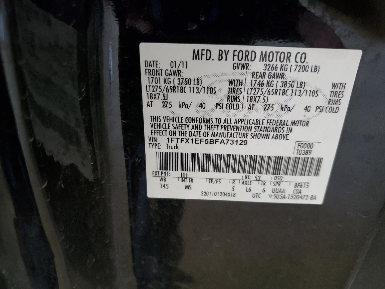 2011 FORD F150 SUPER CAB photo 34