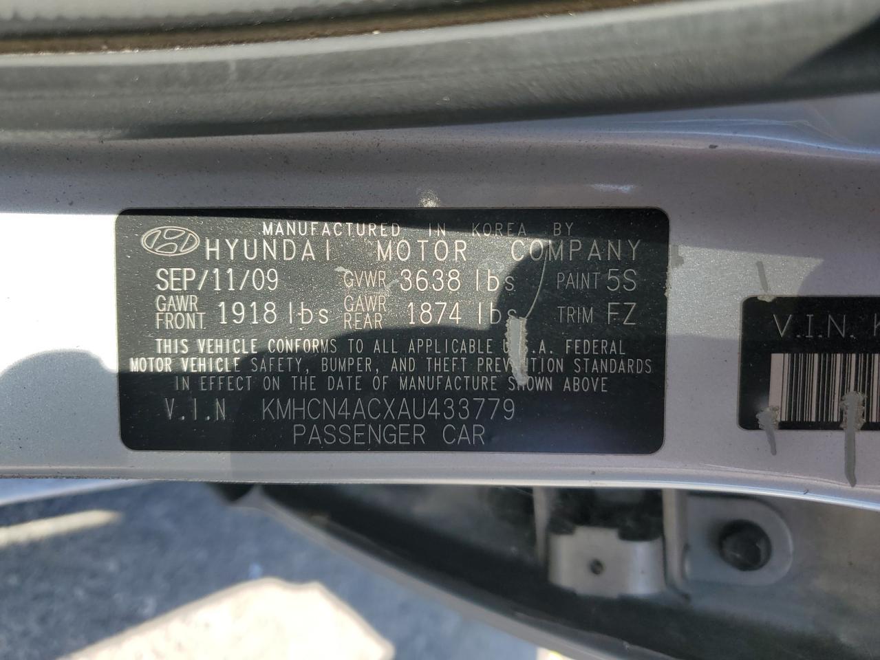 2010 HYUNDAI ACCENT GLS photo 25