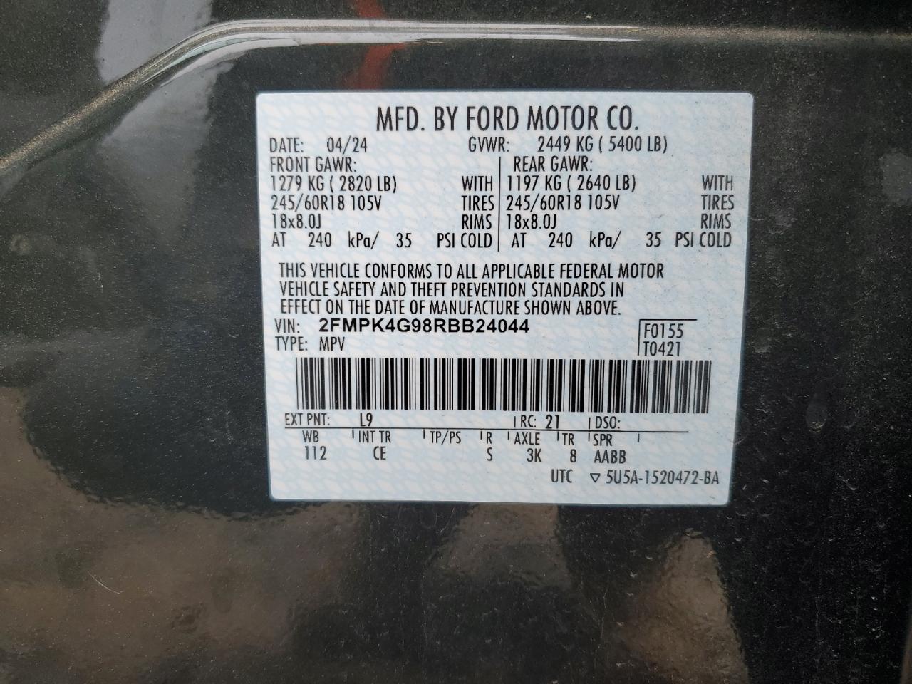 2024 FORD EDGE SE photo 13