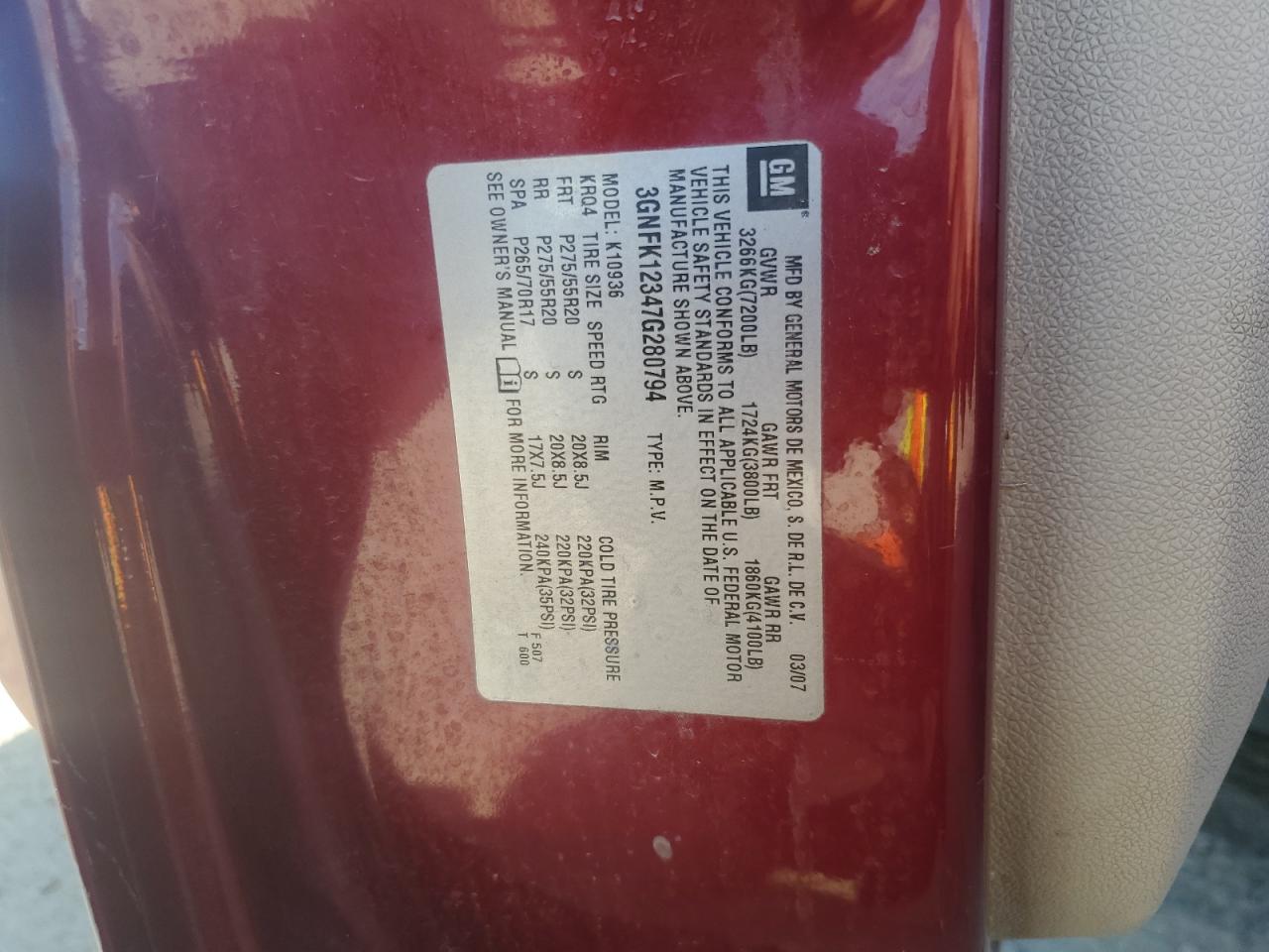 2007 CHEVROLET AVALANCHE K1500 photo 25