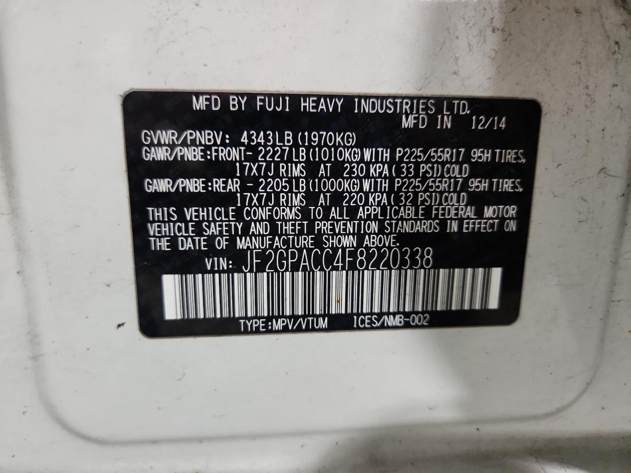 2015 SUBARU XV CROSSTREK 2.0 PREMIUM photo 27