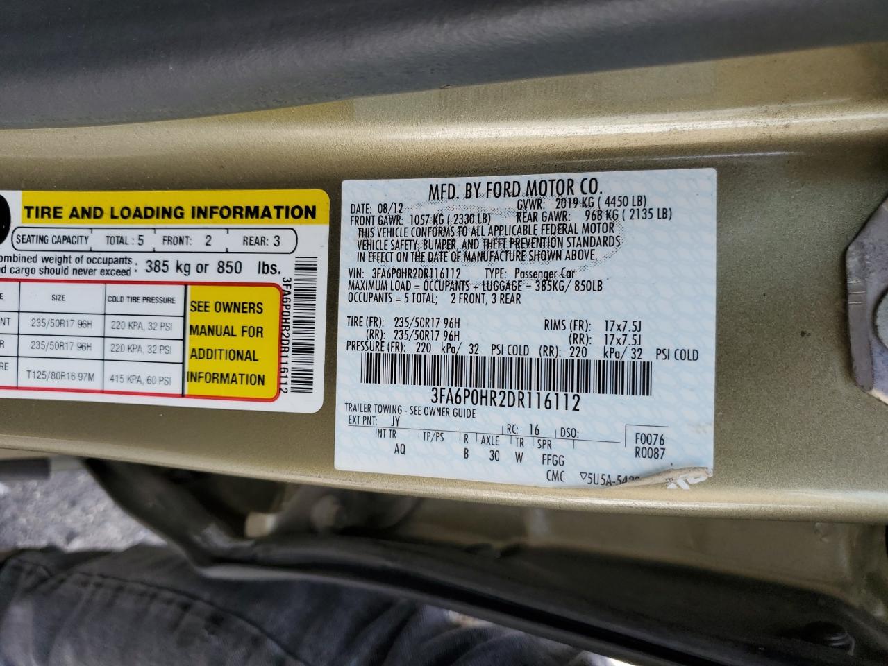 2013 FORD FUSION SE photo 12