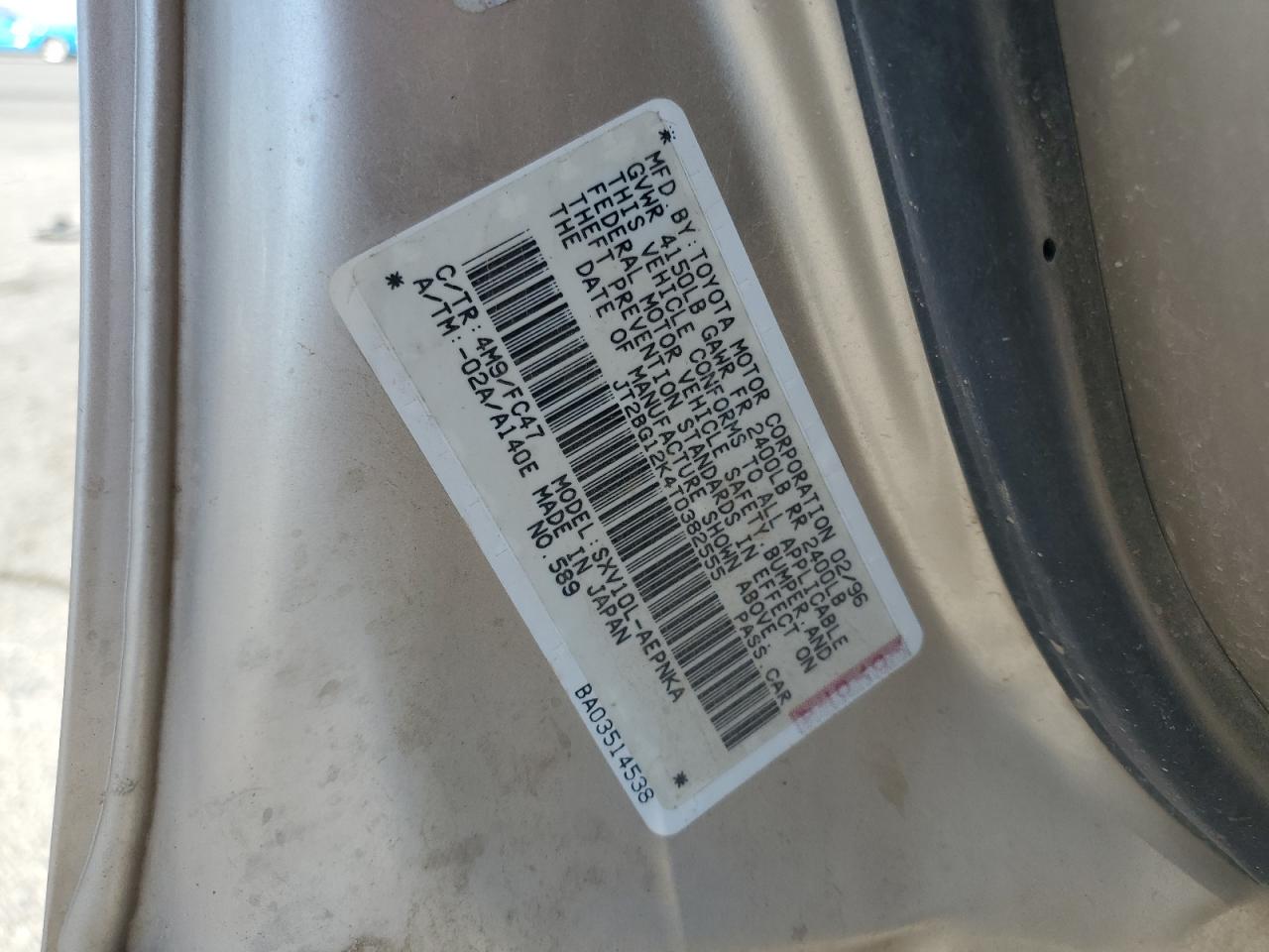 1996 TOYOTA CAMRY photo 12