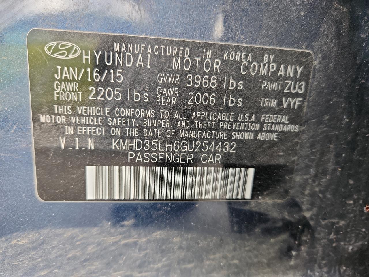 2016 HYUNDAI ELANTRA GT BASE photo 37
