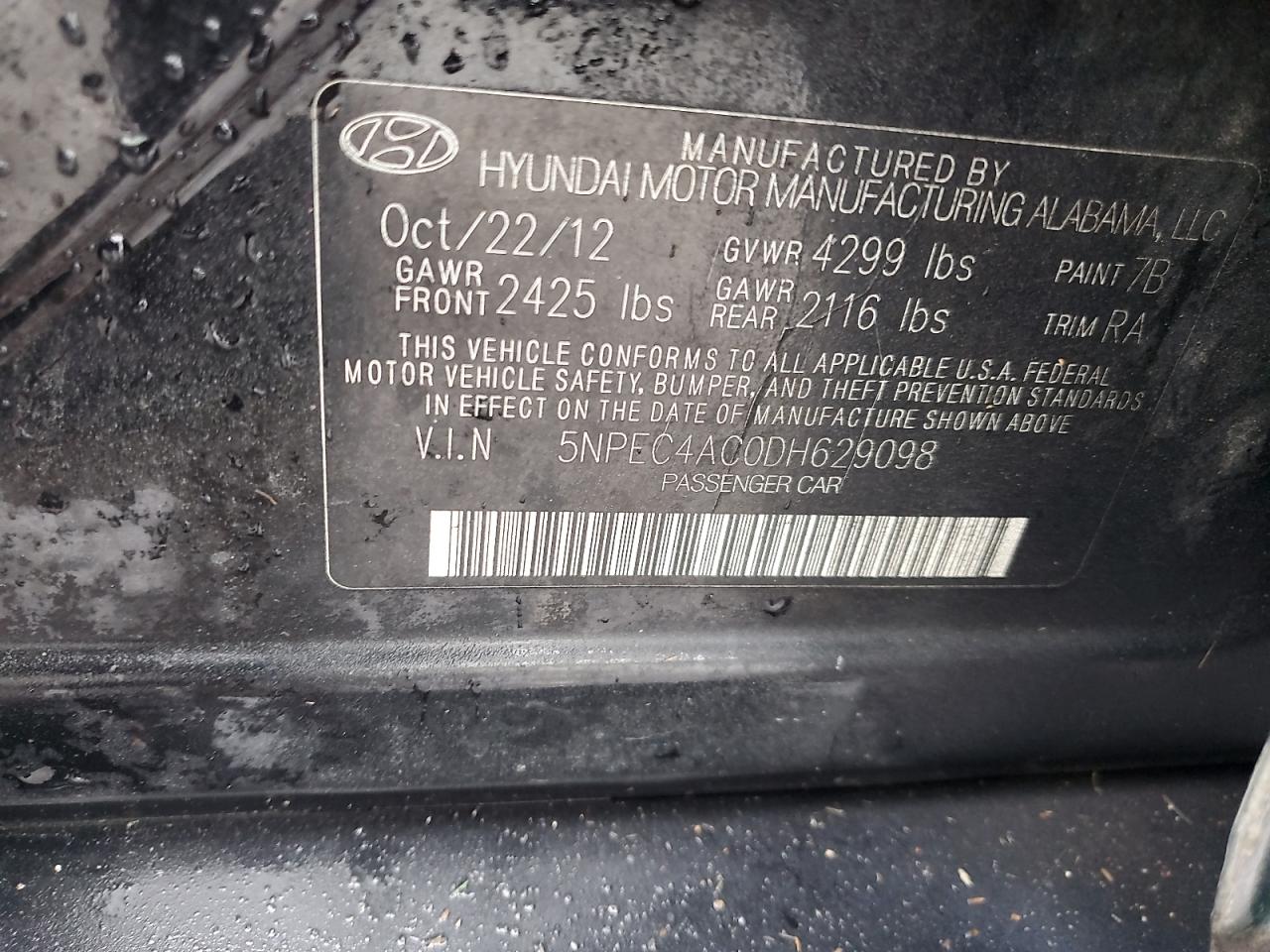 2013 HYUNDAI SONATA LIMITED photo 12