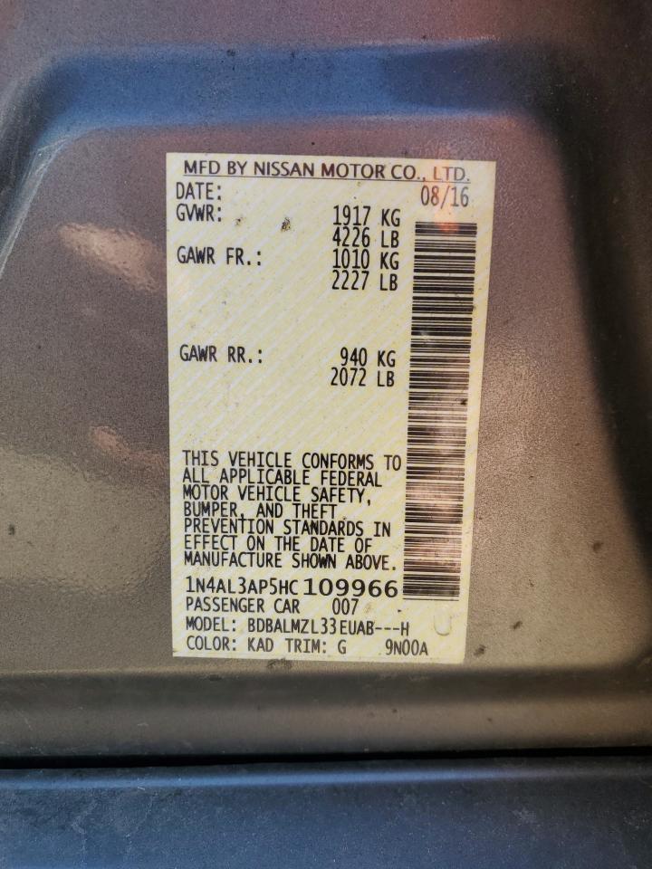 2017 NISSAN ALTIMA 2.5 SV photo 13