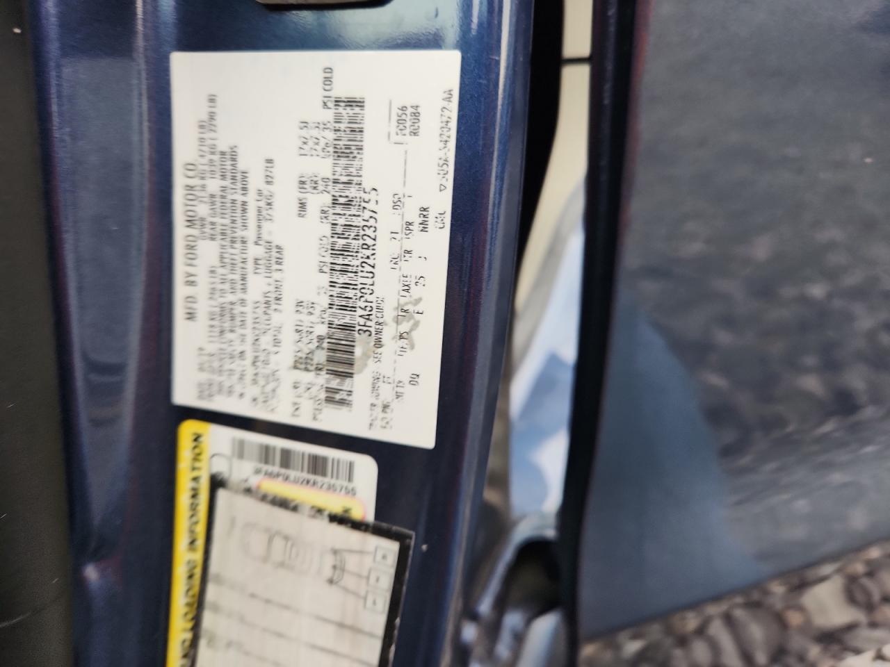 2019 FORD FUSION SE photo 34