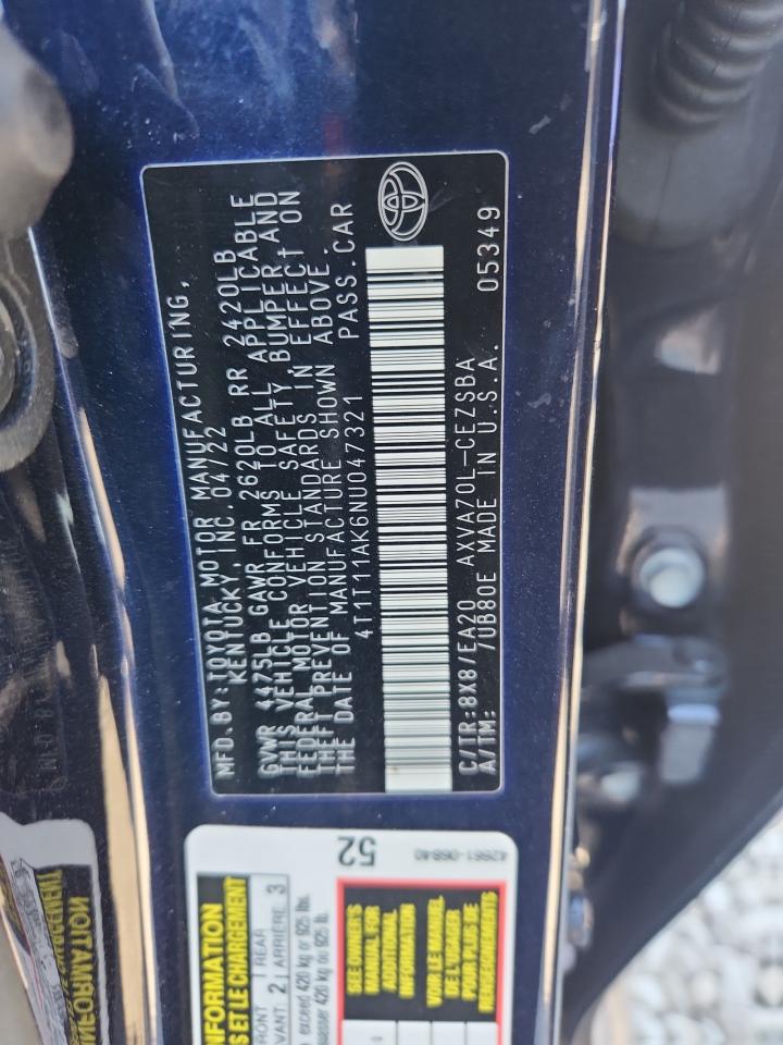 2022 TOYOTA CAMRY SE photo 12