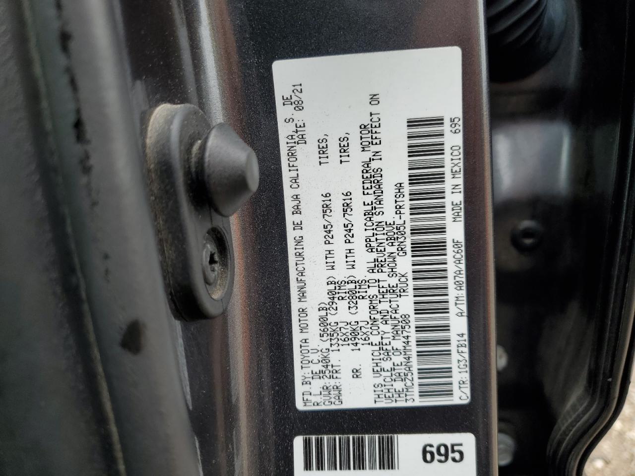2021 TOYOTA TACOMA SR V6 photo 12