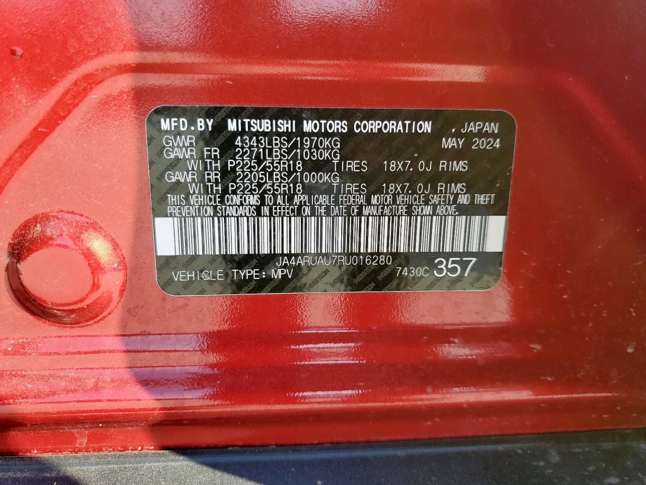 2024 MITSUBISHI OUTLANDER SPORT S photo 12