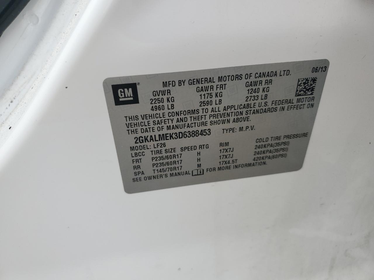 2013 GMC TERRAIN SLE photo 12