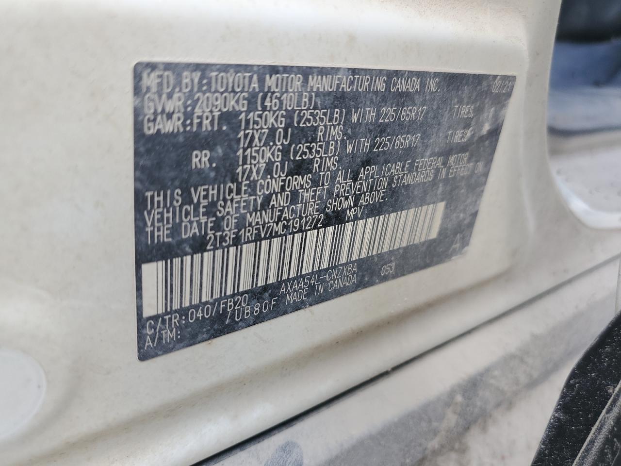 2021 TOYOTA RAV4 LE photo 14