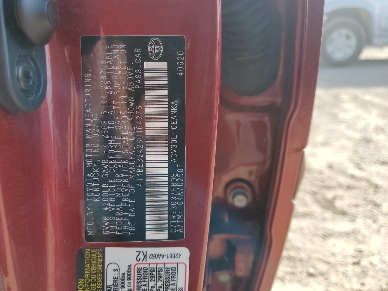 2006 TOYOTA CAMRY photo 12