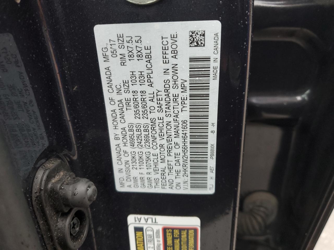 2017 HONDA CR-V EX photo 25