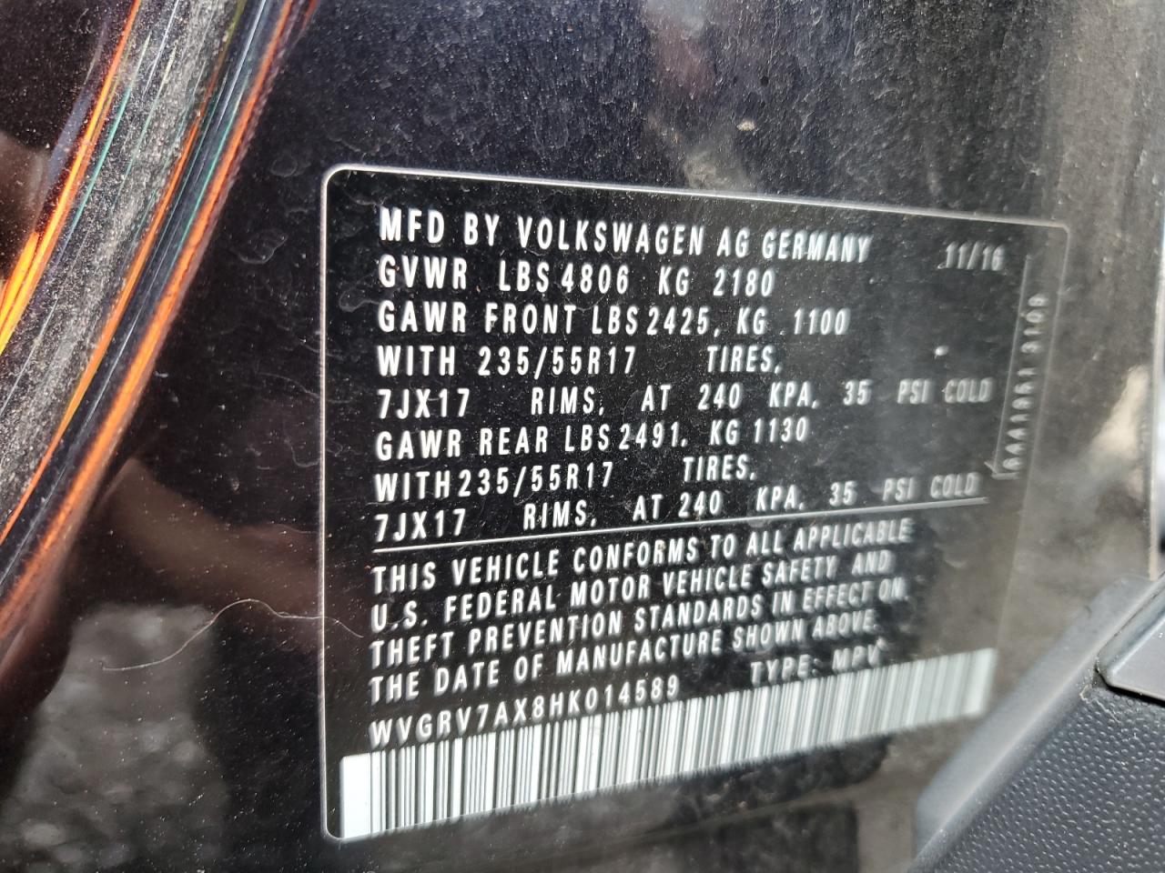 2017 VOLKSWAGEN TIGUAN WOLFSBURG photo 14