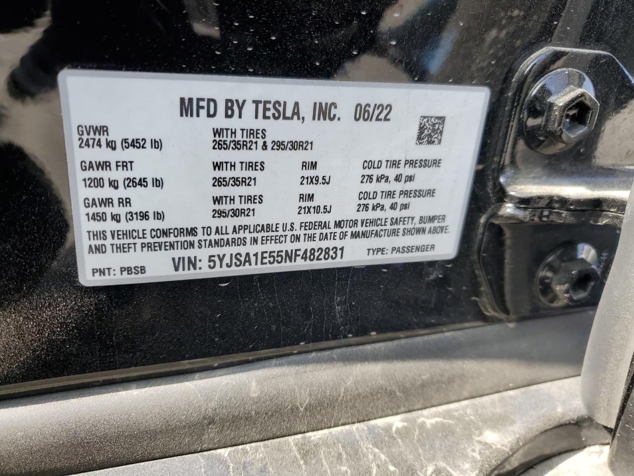 2022 TESLA MODEL S photo 12