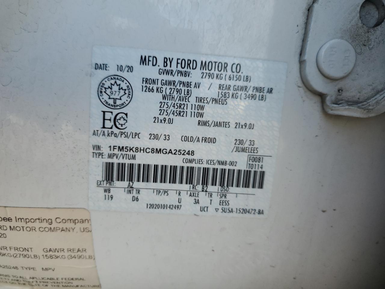 2021 FORD EXPLORER photo 25